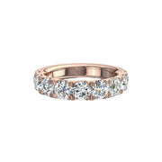 Demi-alliance 9 diamants naturels ronds 1.80 carat or rose Gabriela